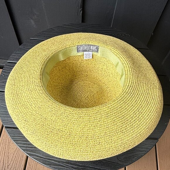 NWOT San Diego Hat Company Wide Brim Yellow Hat - Picture 6 of 9